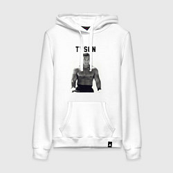 Толстовка-худи хлопковая женская Молодой Майк, цвет: белый