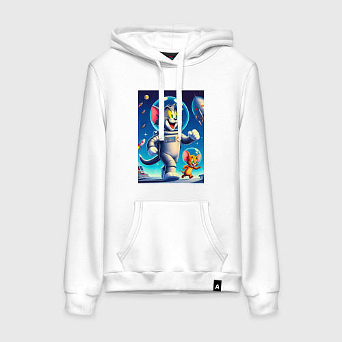 Женская толстовка-худи Космонавты Том и Джерри / Белый – фото 1