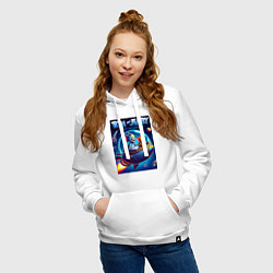 Толстовка-худи хлопковая женская Tom and Jerry - space adventure, цвет: белый — фото 2