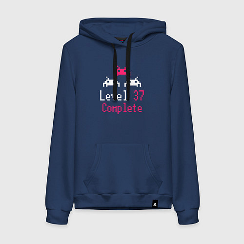 Женская толстовка-худи Уровень 37 пройден / Тёмно-синий – фото 1