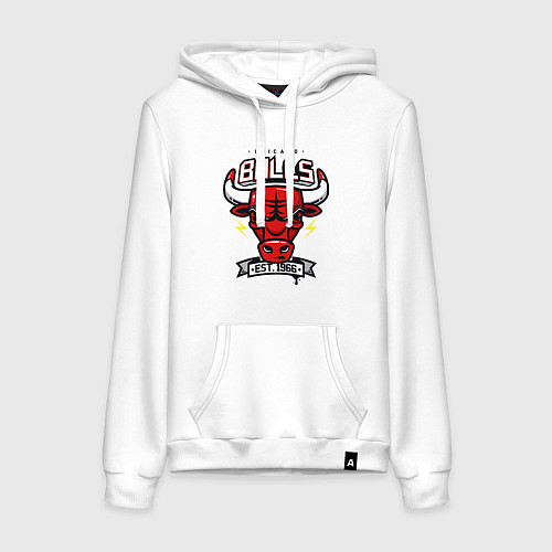 Женская толстовка-худи Chicago bulls head / Белый – фото 1
