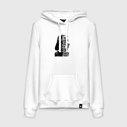Толстовка-худи хлопковая женская Дарт вейдер надпись, цвет: белый