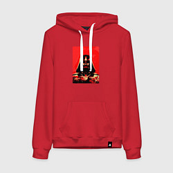 Толстовка-худи хлопковая женская Дарт вейдер тёмный ситх, цвет: красный