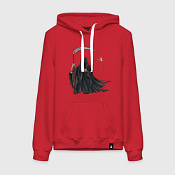 Толстовка-худи хлопковая женская Смерть с йо-йо, цвет: красный