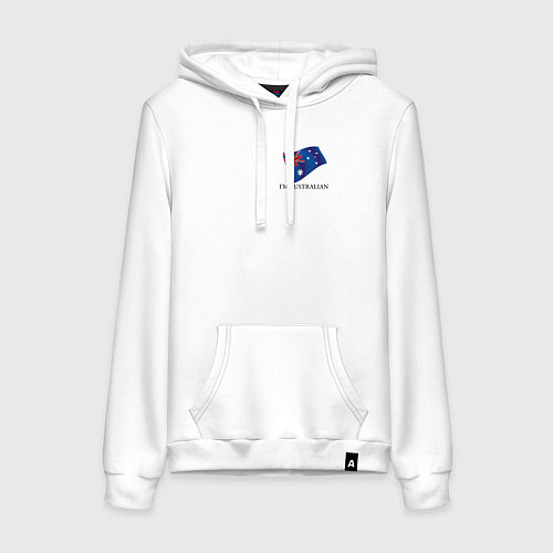 Женская толстовка-худи Я Австралиец - патриотизм / Белый – фото 1