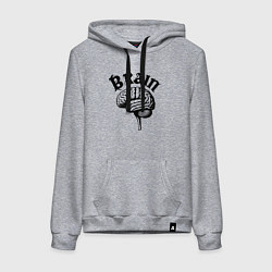 Толстовка-худи хлопковая женская Мозговой центр, цвет: меланж