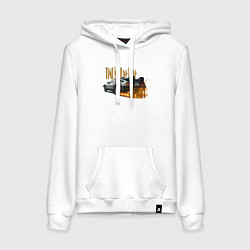 Толстовка-худи хлопковая женская Time machine, цвет: белый