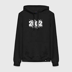 Толстовка-худи хлопковая женская Граффити-взрыв 2002, цвет: черный
