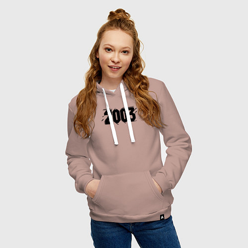 Женская толстовка-худи Динамичный 2003 / Пыльно-розовый – фото 3