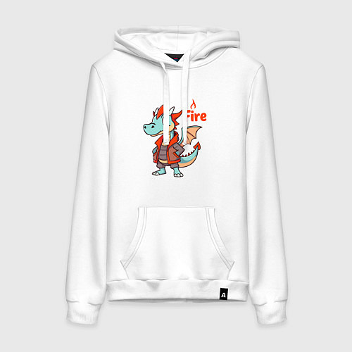 Женская толстовка-худи Стиляга дракон / Белый – фото 1