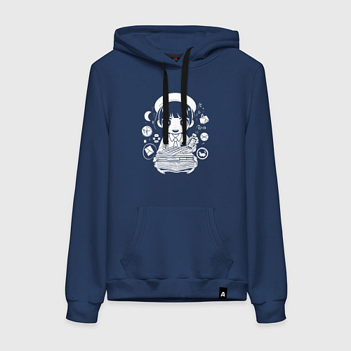 Женская толстовка-худи Бухгалтер аниме / Тёмно-синий – фото 1