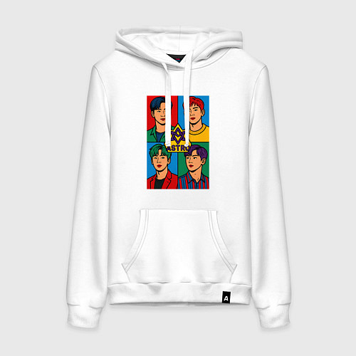 Женская толстовка-худи Astro комикс стиль / Белый – фото 1