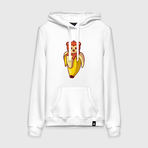 Женская толстовка-худи Банановый мишка / Белый – фото 1