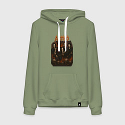 Толстовка-худи хлопковая женская Astro в стиле хэви метал, цвет: авокадо