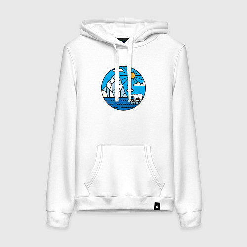 Женская толстовка-худи Северный медведь / Белый – фото 1