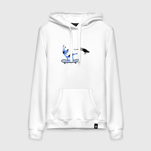 Женская толстовка-худи Пес и ворона / Белый – фото 1