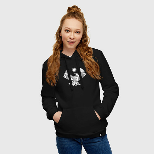 Женская толстовка-худи Дагестанский герб / Черный – фото 3