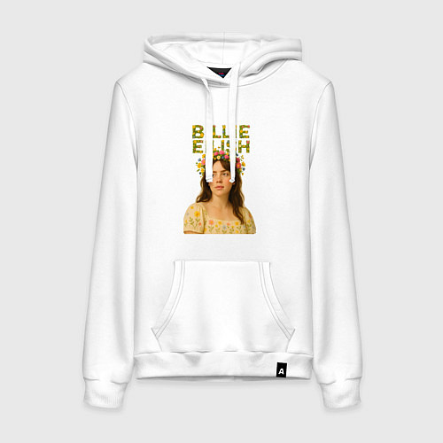 Женская толстовка-худи Билли Айлиш с венком цветов на голове / Белый – фото 1