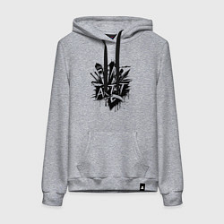 Толстовка-худи хлопковая женская Художник букет из кистей, цвет: меланж