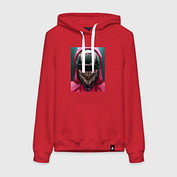 Толстовка-худи хлопковая женская Кальмар, цвет: красный