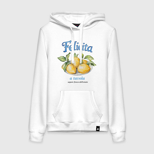 Женская толстовка-худи Тарелка с лимонами / Белый – фото 1
