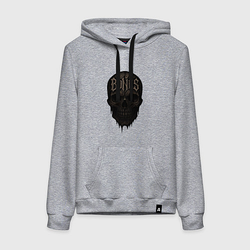 Женская толстовка-худи Череп Bones / Меланж – фото 1