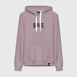 Толстовка-худи хлопковая женская Bones logo, цвет: сиреневый
