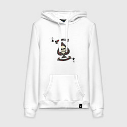 Толстовка-худи хлопковая женская К 11 туз, цвет: белый