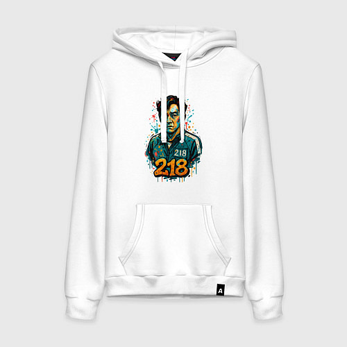 Женская толстовка-худи Граффити игрок 218 / Белый – фото 1