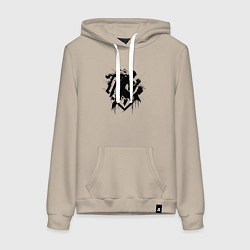 Толстовка-худи хлопковая женская Миксфайт боец граффитт, цвет: миндальный