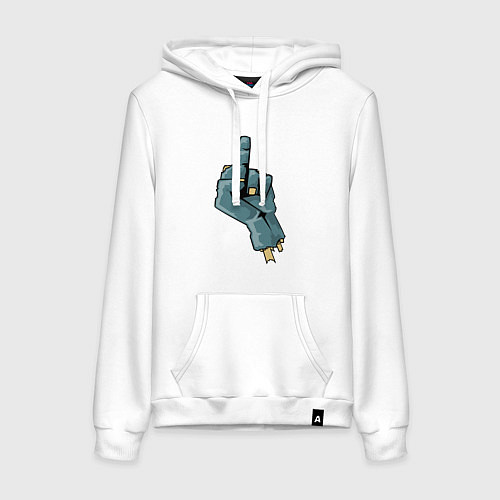 Женская толстовка-худи Zombie fuck / Белый – фото 1