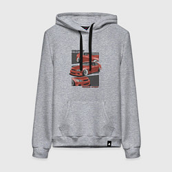 Толстовка-худи хлопковая женская Toyota Altezza - Lexus IS300 Японский Стиль, цвет: меланж