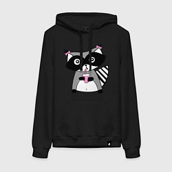 Женская толстовка-худи Енот-девочка