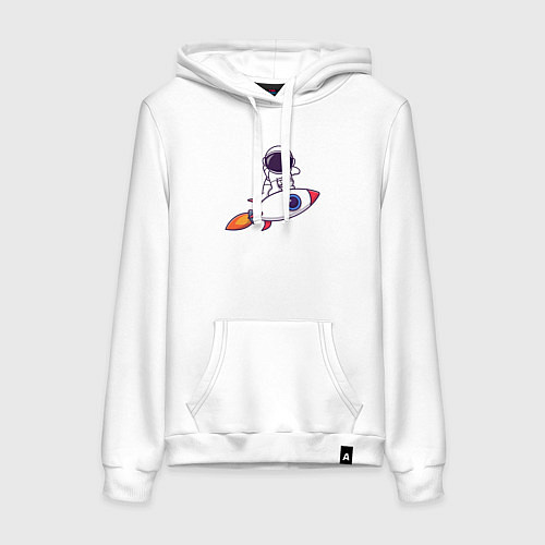 Женская толстовка-худи Ракетный полёт / Белый – фото 1