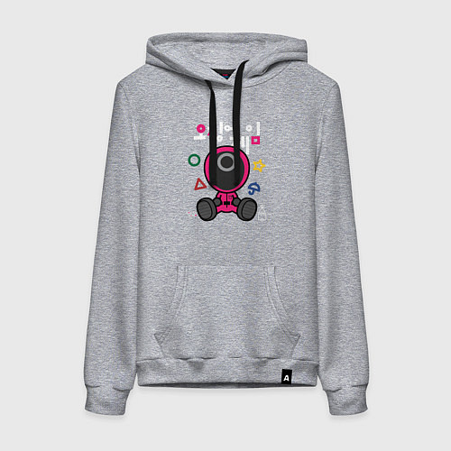 Женская толстовка-худи Squid game guy / Меланж – фото 1