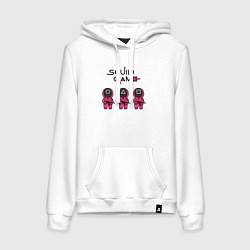 Толстовка-худи хлопковая женская Squid game boys, цвет: белый