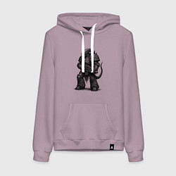 Толстовка-худи хлопковая женская Ксеноморф с болтером, цвет: сиреневый