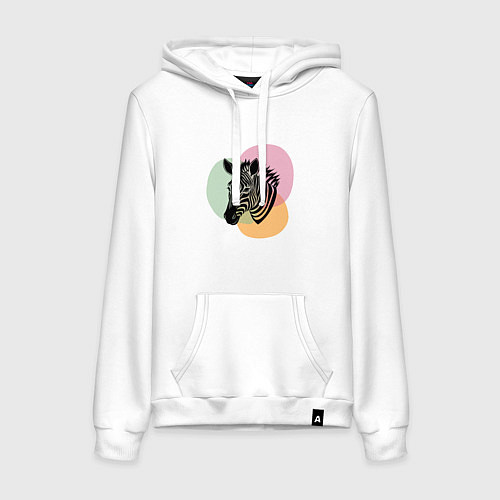 Женская толстовка-худи Голова зебры / Белый – фото 1