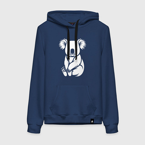 Женская толстовка-худи Коала в стиле минимализм / Тёмно-синий – фото 1