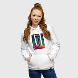 Толстовка-худи хлопковая женская Bendersaurus - meme, цвет: белый — фото 2