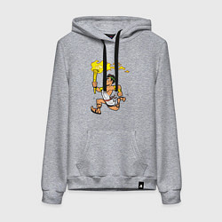 Толстовка-худи хлопковая женская Олимпиец с факелом, цвет: меланж