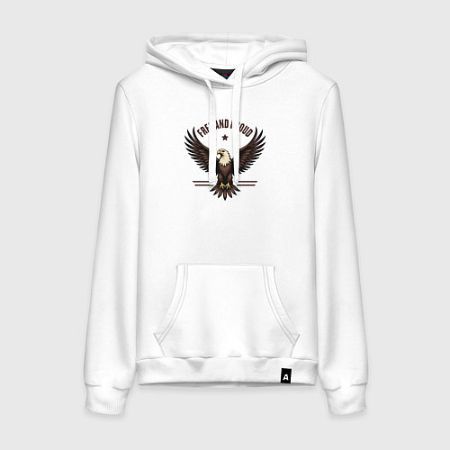 Женская толстовка-худи Свободный и гордый орёл / Белый – фото 1