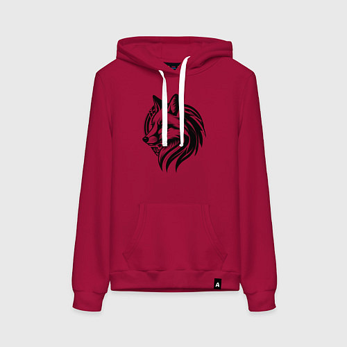 Женская толстовка-худи Лисий логотип / Маджента – фото 1