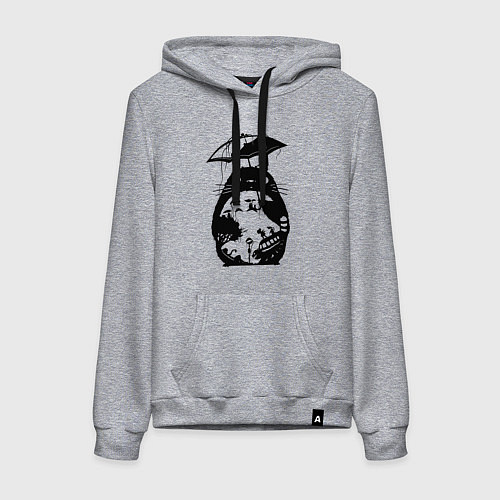 Женская толстовка-худи Тоторо Мэй Сацуки котобус / Меланж – фото 1