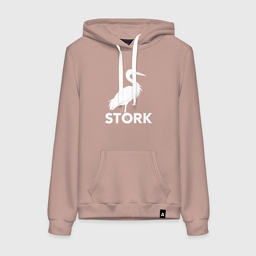 Женская толстовка-худи Белый аист / Пыльно-розовый – фото 1