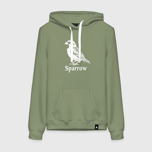 Женская толстовка-худи Воробей в готическом стиле / Авокадо – фото 1