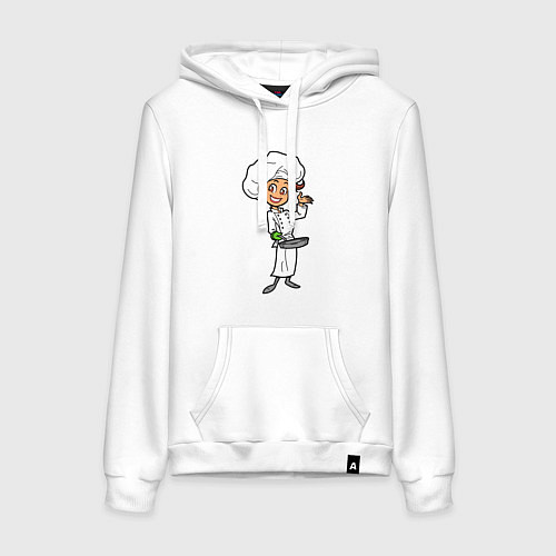 Женская толстовка-худи Девушка повар / Белый – фото 1