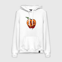 Толстовка-худи хлопковая женская Мёртвое яблочко, цвет: белый