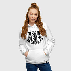 Толстовка-худи хлопковая женская Jou Togame - Ветролом, цвет: белый — фото 2