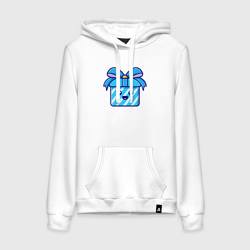 Женская толстовка-худи Весёлый подарочек / Белый – фото 1